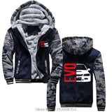 Winter Hoodie Cotton Male Casual Letters EVO 8 9 VIII IX Lancer Evolution Graphic Fashion zip up Jacket Hoody Unisex Tops coats