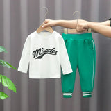 3pcs Set Kids Boys Clothes Baseball Coat+T-Shirt+Pant Spring Autumn Letter Print Sweatshirts Black Sports Casual Outfits Clothes