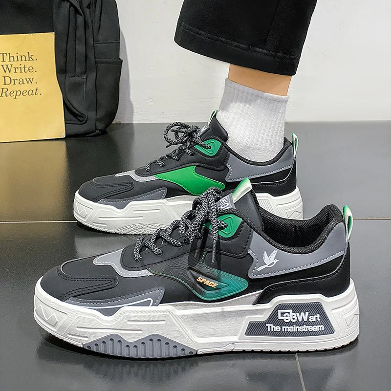 Men's Leather Low-Top Casual Sneakers