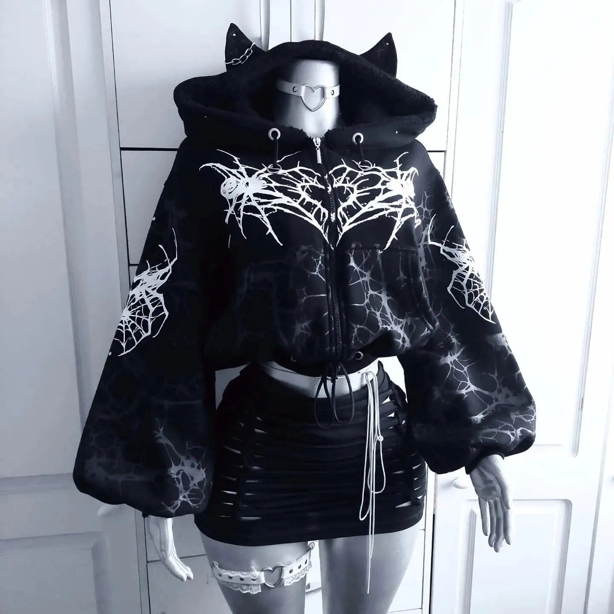 Women’s Y2K Geometric Zip-Up Hoodie