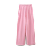 DUOPERI Women Fashion 2 Pieces Sets Solid Loose T-Shirt and High Elastic Waist Trousers Female Chic Lady Casual Pant Coordinates