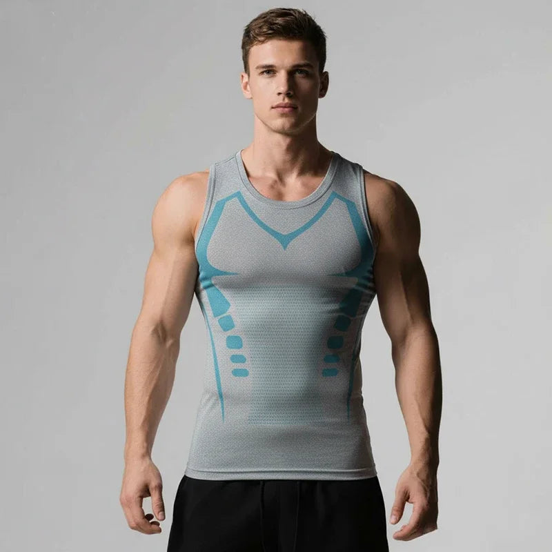 NEW Men Sports Compression Vest Body Shaper Slimming Compression Vest Basketball Gym Tight Undershirt