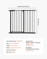 SucceBuy Baby Gate 28/30/36 Inches High Dog Gate Easy Step Walk Thru Child Pet Security Pressure Mount Kit Wall Cups Doorways