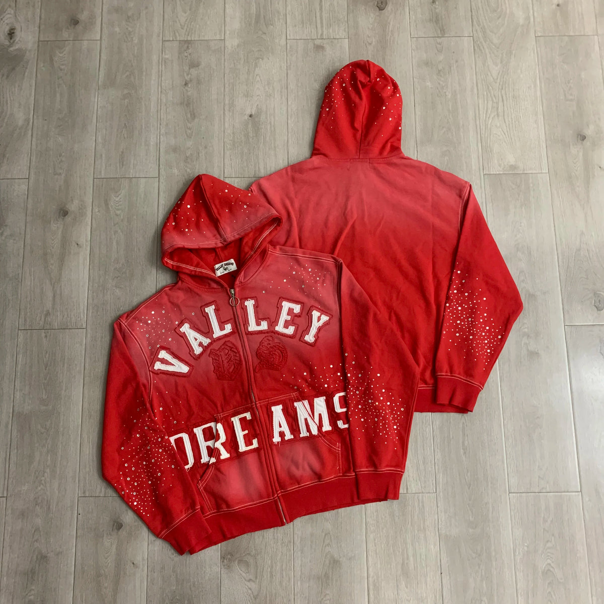 Streetwear Patchwork Letter Embroidery Zipper Terry Hooded Hoodie for Men Distressed Hole Cardigan Sweatshirt Jacket Oversized