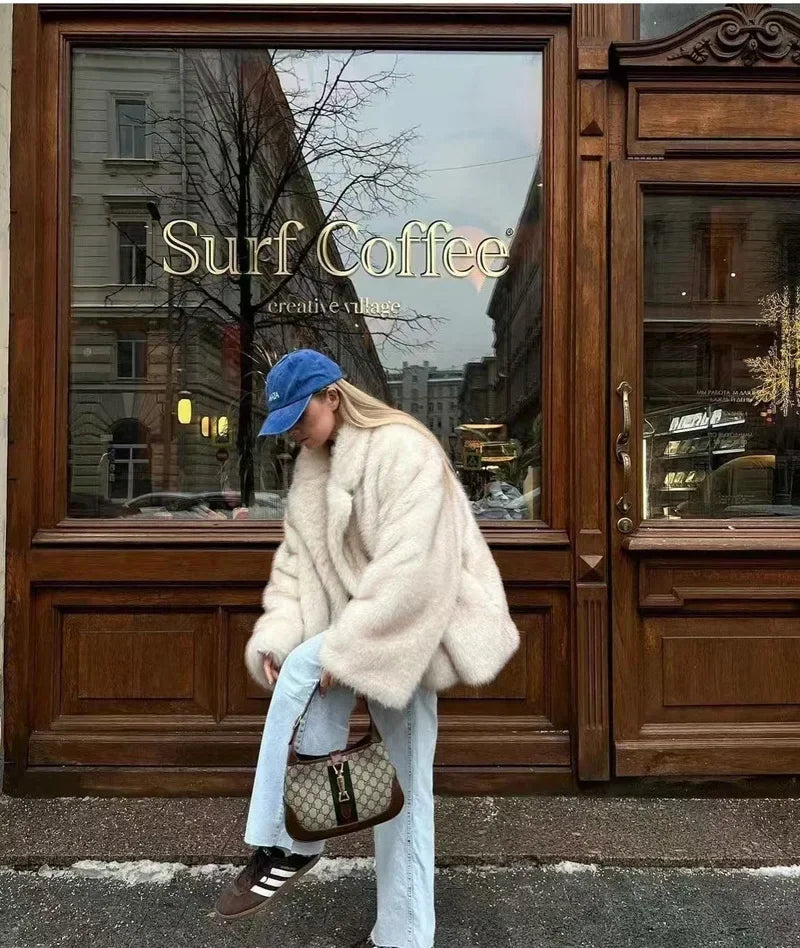 Women’s Gradient Faux Fur Winter Jacket