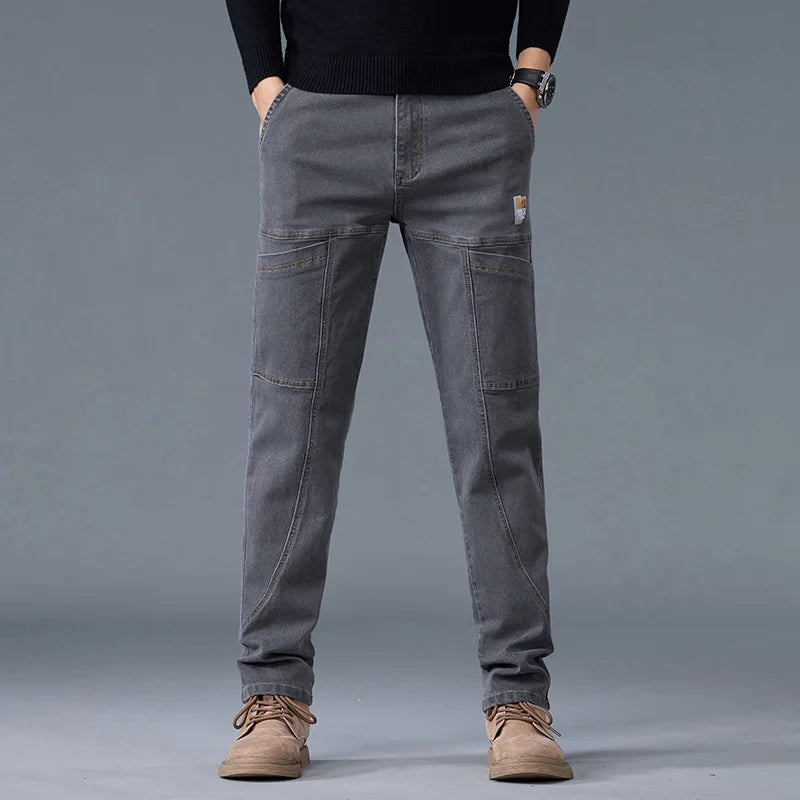 Men’s Fashion Print Straight-Cut Jeans