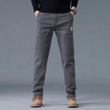 Men’s Fashion Print Straight-Cut Jeans