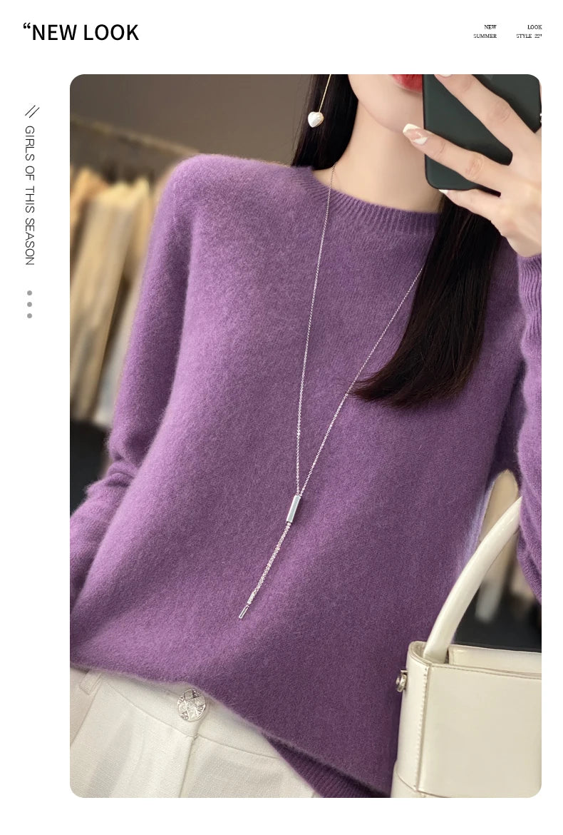 Women's Merino Wool Crew Neck Sweater