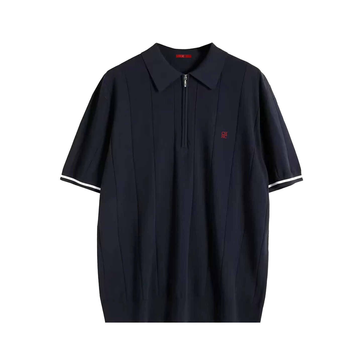 Men's Knit Polo Half-Zip | Embroidered Collar Tee