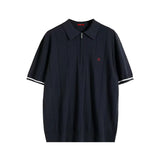 Men's Knit Polo Half-Zip | Embroidered Collar Tee