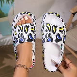 Leopard Print Cloud Slides – Soft Thick-Sole Summer Beach Sandals