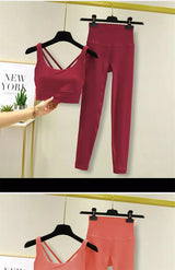 TRY TO BN 2 Piece Yoga Set Women's Tracksuit Sports Bra High Waist Leggings Tummy Control Squat Proof Workout Outfit Gym Clothes