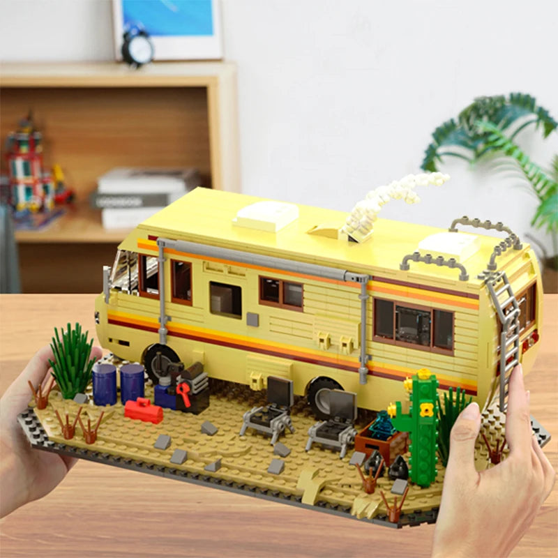 Technical Breaking Bad RV Adventure Camper Bus Car Model Building Blocks Fit Car Vehicle Assemble Bricks Toys For Avid Fans