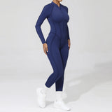 Long Sleeve Zip-Front Yoga Jumpsuit