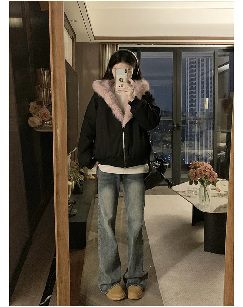 Double-Sided Hooded Winter Parka