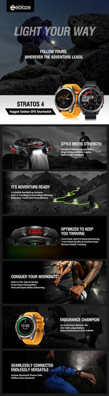 Zeblaze Stratos 4 GPS Smartwatch – AMOLED 1.43"