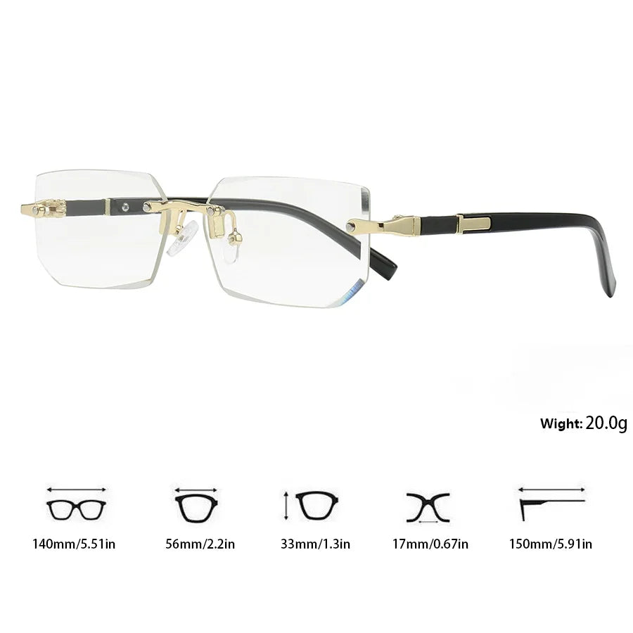 36PCS Rimless Sunglasses – Rectangle Gradient Lens