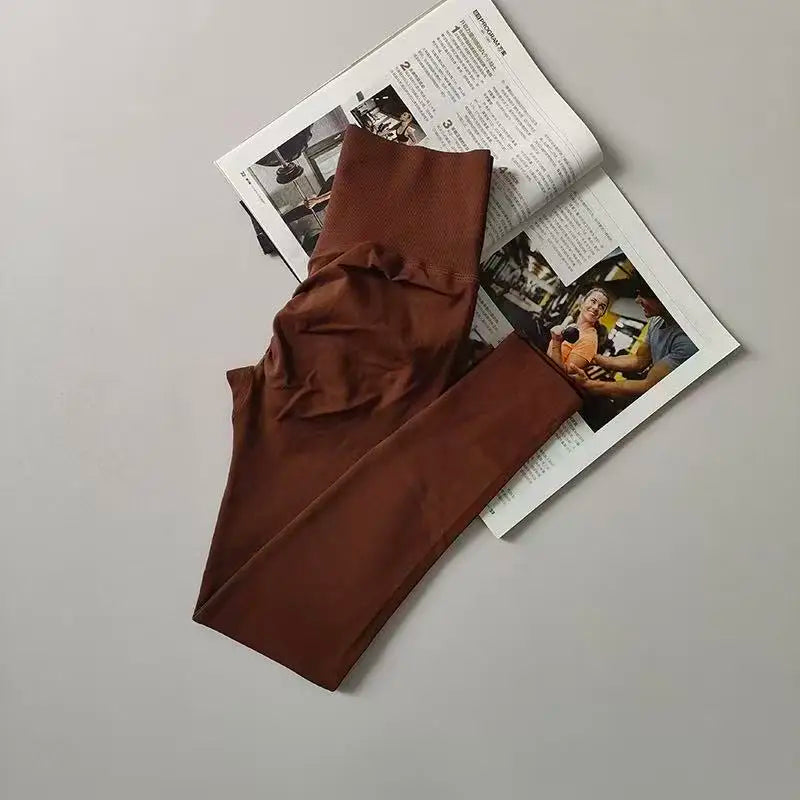 Seamless Sport Yoga High Waist Pants Leggings Sport See Through Yoga Gym Running Quick Dry Pants Scrunch Butt Pants