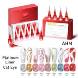 AS 9 Colors Magnetic Cat Eye Gel Nail Polish Set Jelly Pink UV LED Soak Off Gel Varnish Crystal Red Cat Gel Lacquer With Display
