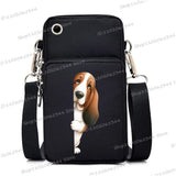 New Mobile Phone Bag Funny Anime Dog Print Shoulder Messenger Bag Women Men Coin Purse Handbag Animal Lover Small Crossbody Bag