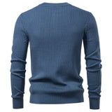 AIOPESON Ribbed Stripe Polo Shirt – Men's Long Sleeve