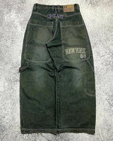 Men's Y2K Oversized Wide-Leg Embroidered Denim Jeans