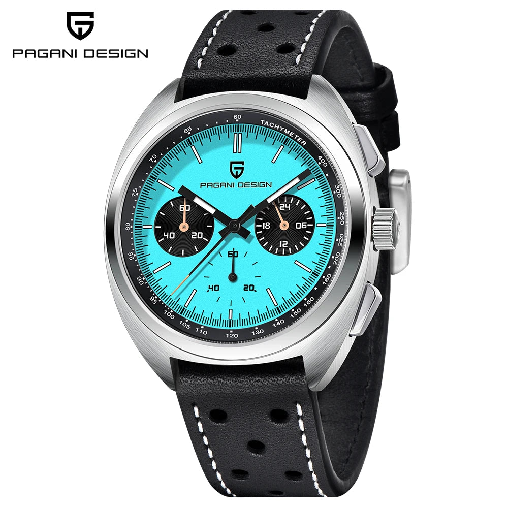 2026 New PAGANI DESIGN Turtle Back Luxury Quartz Watch for Men Fashion Sports Chronograph Men's Watch Luminous Leather strap