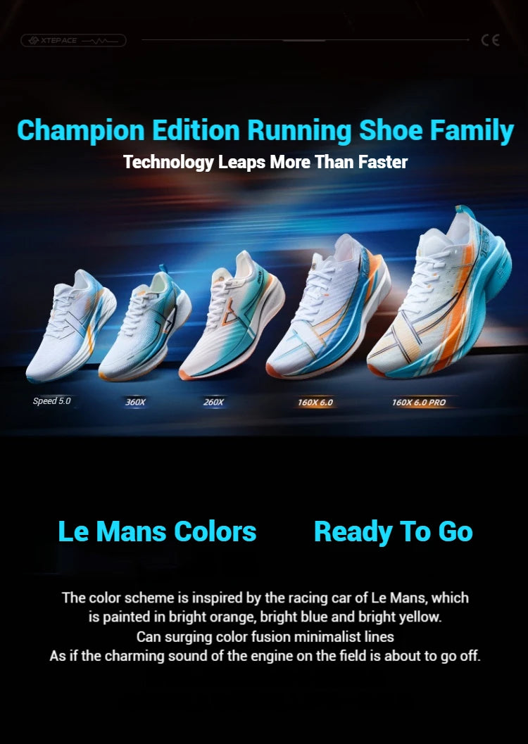 Xtep 160X 6.0 Men‘s Running Shoes Professional Marathon PB Carbon Plate  Cushioning Shock Absorption Sneakers 976319110057