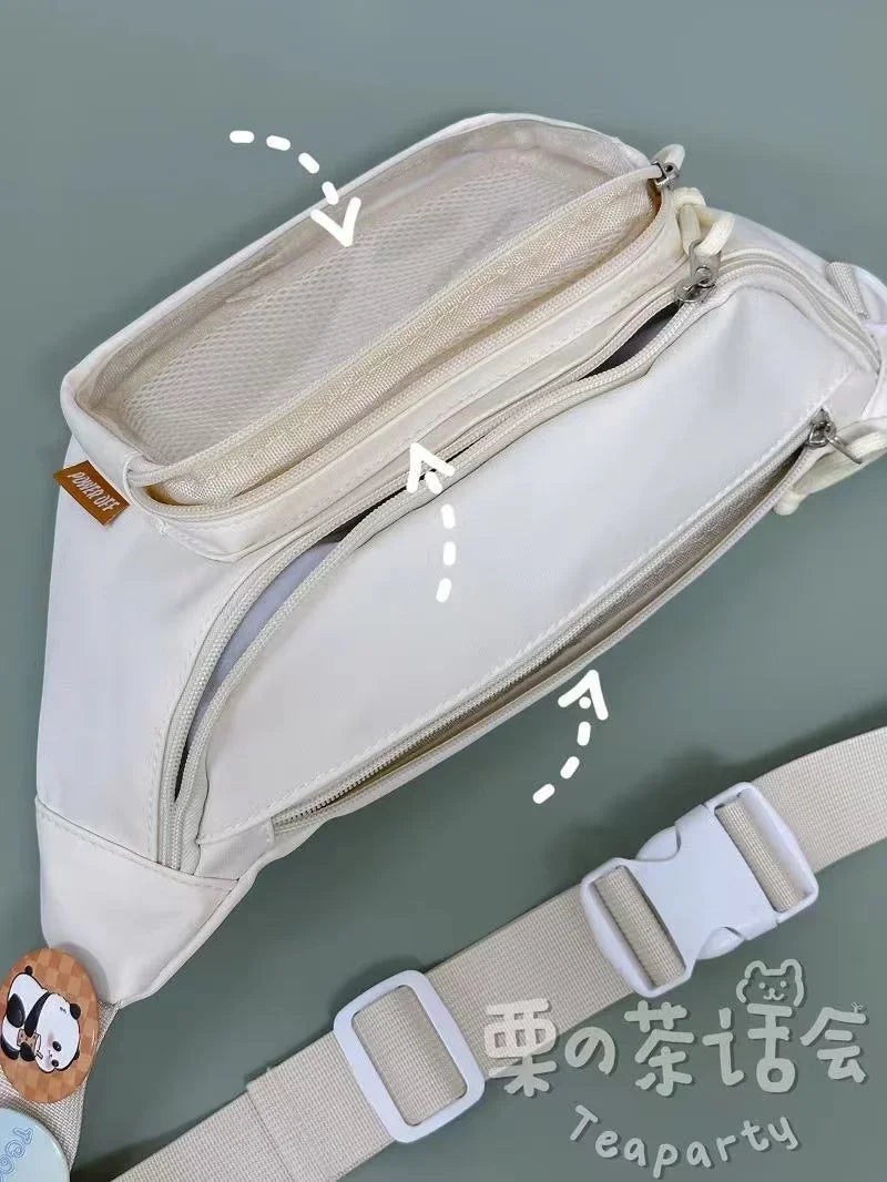 Kawaii Japanese Y2K Chest Bag Women Lolita Cute Crossbody Bag Girls Transparent Itabag Purses and Handbags Waist Ita Bag
