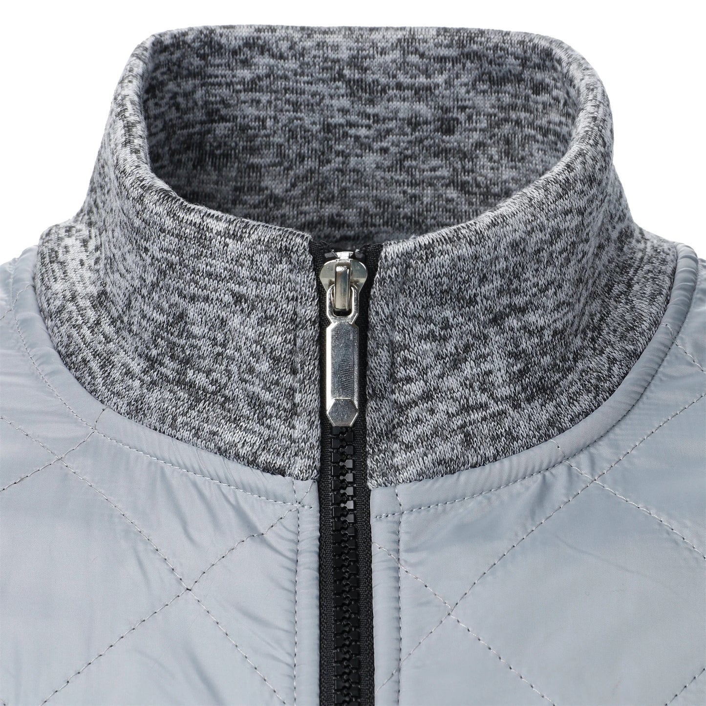 Men's Autumn/Winter Zip-Up Knit Jacket – Striped Check Stand Collar Sweater Coat