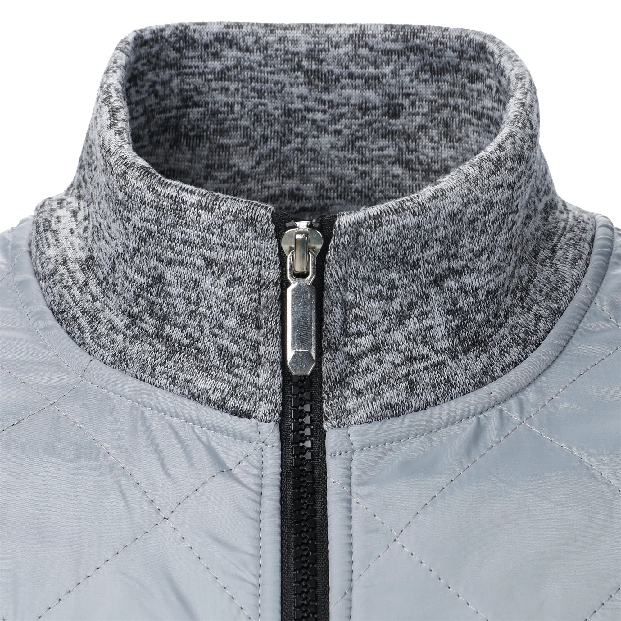 Men's Autumn/Winter Zip-Up Knit Jacket – Striped Check Stand Collar Sweater Coat