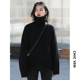 Women's Relaxed Mock Neck Knit Sweater