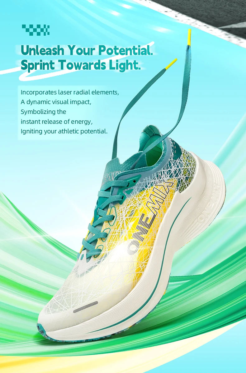 ONEMIX Marathon Carbon Plate Running Shoes Shock Absorption Ultra-light Sports Shoes Rebound Technology Outdoor Men Sneakers