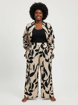 Plus Size Leaf Print 2-Piece Set