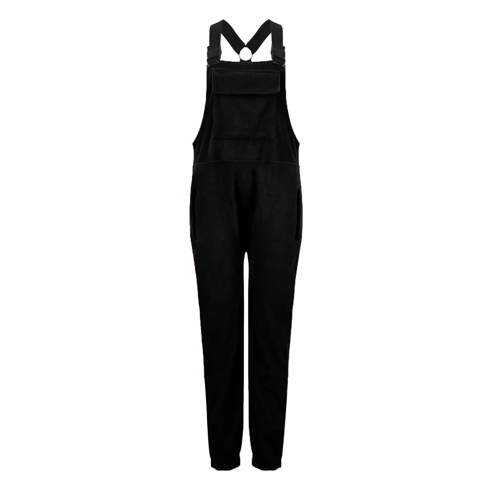 Fleece Bib Overalls - Adjustable Warm Winter Fuzzy Jumpsuit & Ski Pants