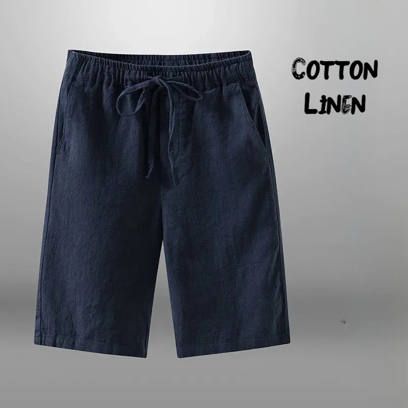 Men's Cotton Linen Drawstring Shorts
