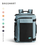 BAGSMART Men Women Travel Backpack with Shoe Compartment Airplane Compression Backpack Waterproof Anti‑theft Cabin Bag