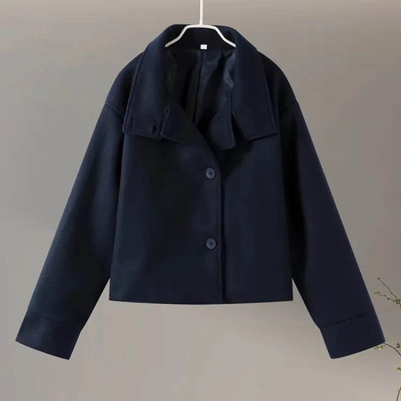 Urban Stand-Collar Woolen Coat