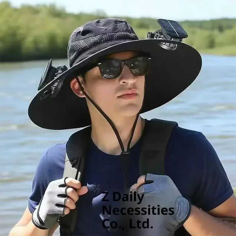 Solar-Powered Cooling Bucket Hat | UPF 50+ Wide Brim