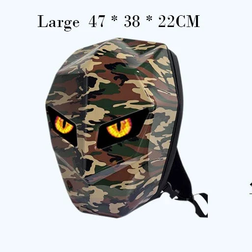 LED Hiking Backpack For Men Hard Shell LED Motorcycle Cycling Helmet Backpack woman Business Travel Waterproof Laptop Backpack