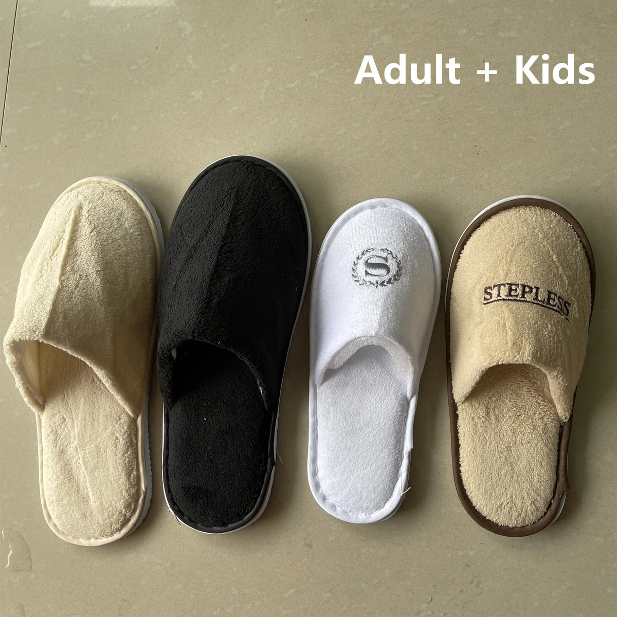 4Pairs/Lot Men Women Kids Disposable Hotel Guest Slippers Cotton Slides Home Travel SPA Slipper Hospitality Cheap Footwear