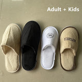 4Pairs/Lot Men Women Kids Disposable Hotel Guest Slippers Cotton Slides Home Travel SPA Slipper Hospitality Cheap Footwear