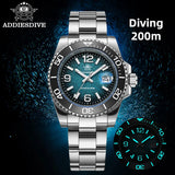 ADDIESDIVE Ceramic Bezel Colorful Dial Quartz Watches 41mm AD2513 Reloj Hombre 200m Waterproof BGW9 Luminous Diver Watch For Men