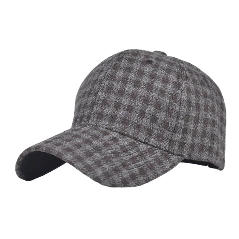 Unisex Checkered Baseball Cap with Adjustable Strap