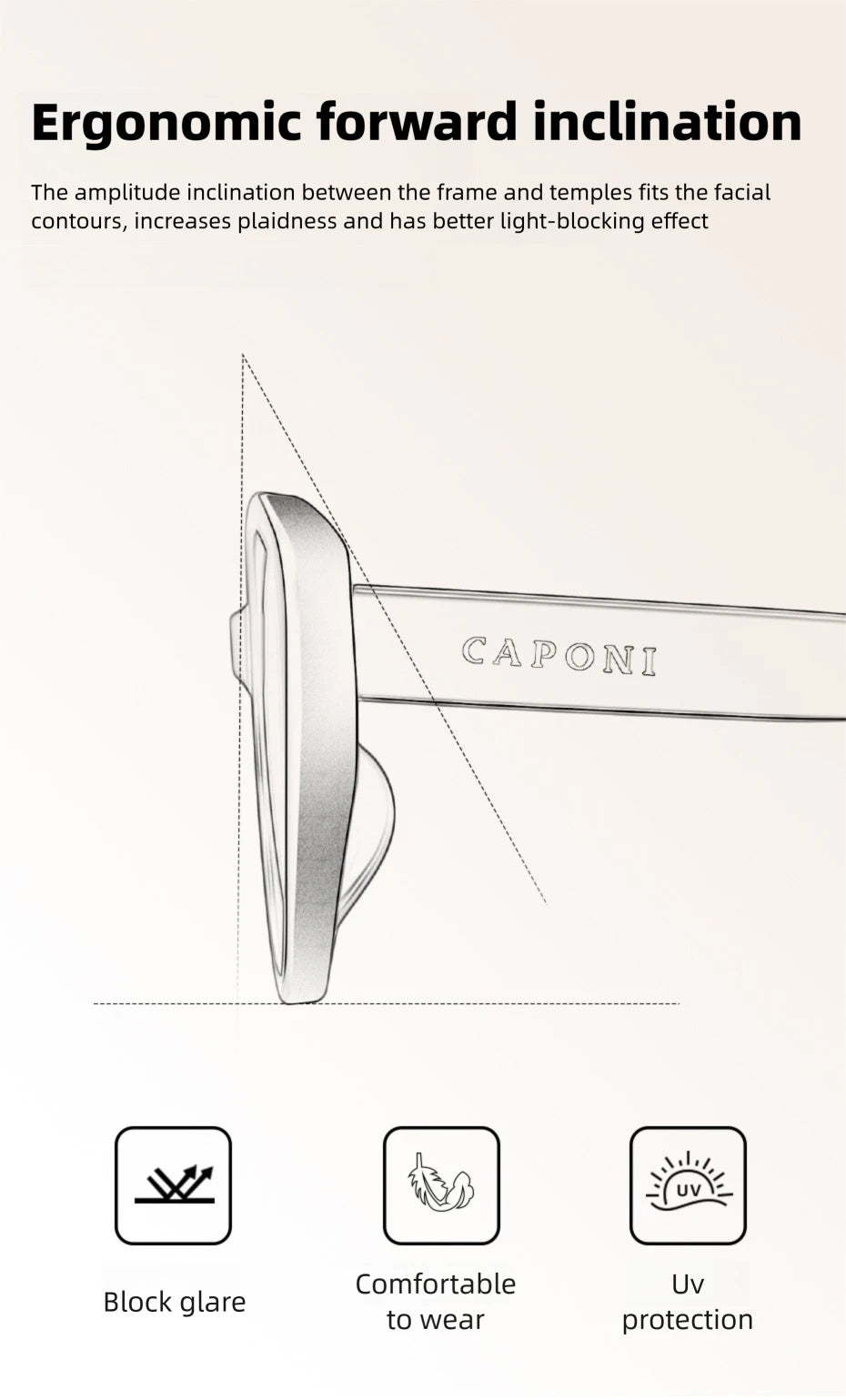 CAPONI Cat Eye Polarized Sunglasses for Women