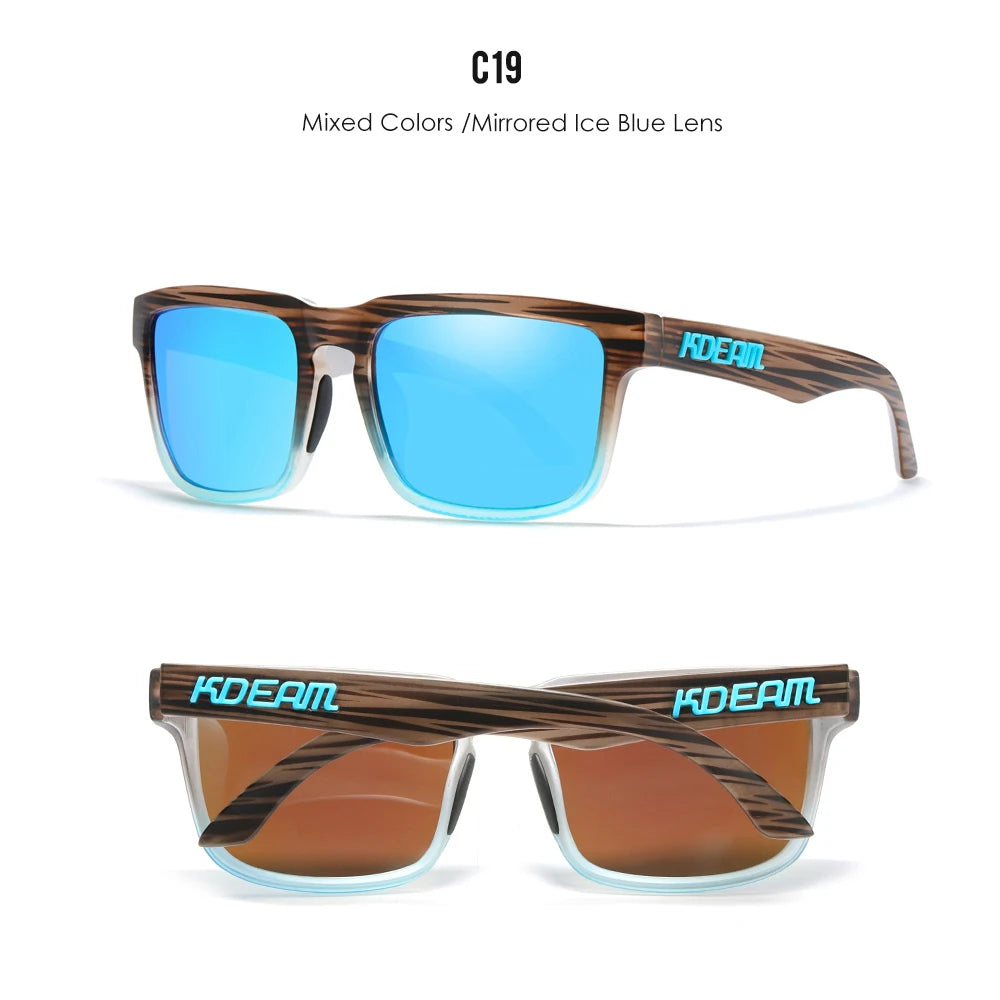 KDEAM Men's Polarized Sunglasses Square Casual Outdoors Sun Glasses Women Unisex Sunglass For Couple With New Package