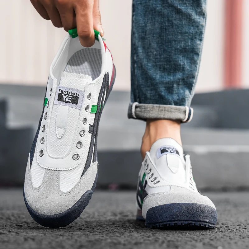 Men's Breathable Canvas Lace-Up Casual Sneakers