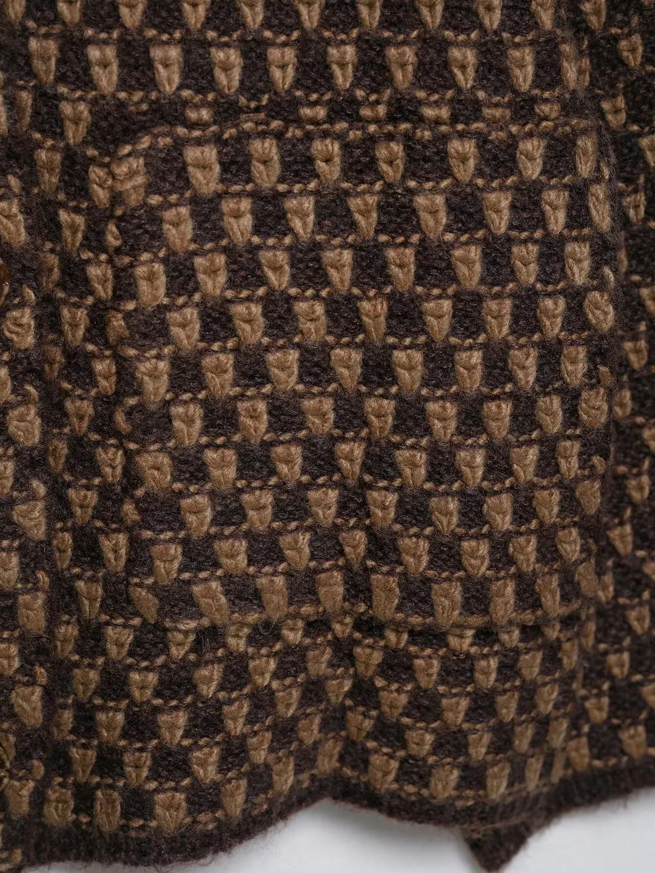 Autumn Brown Knit Cardigan - Elegant USA-Made Loose Sweater Coat