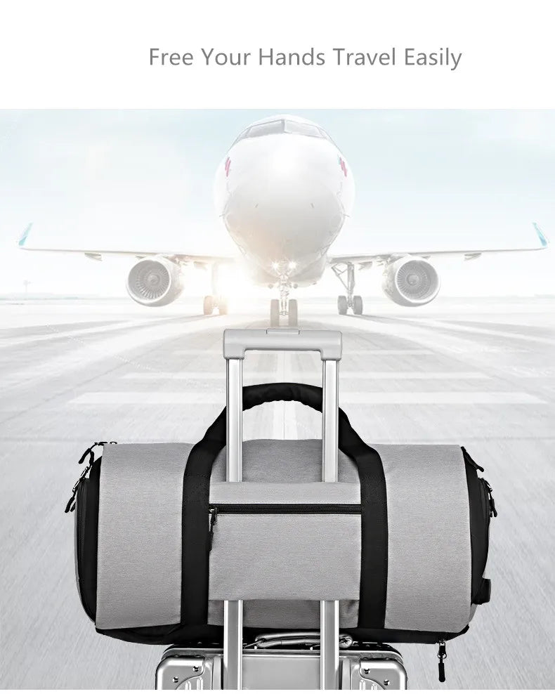 OZUKO Garment bag Multifunction Men Suit Storage Large Capacity Luggage Handbag Male Waterproof Travel Duffel Bag Shoes Pocket