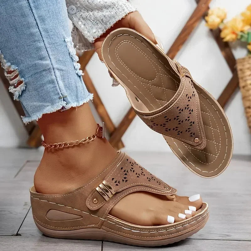 Summer Women Wedge Sandals Open Toe Outdoor New Flip Flops Fashion Casual Designer Shoes Slip on Platform Sandals Slides Women